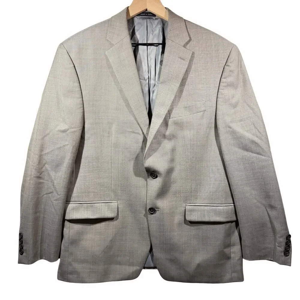 Lauren Ralph Lauren Suit Jacket Grey 100% Wool Preppy Sports Coat Mens Size 42S